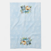 青い水彩のとうがぼし 秋のオシャレなキッチンタオル キッチンタオル (縦)