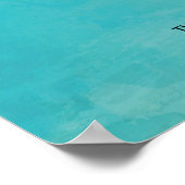 青い水彩のゲストブックサイン ポスター (角)