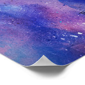 青い水彩のコンフェッティ ゲストブック サイン ポスター (角)