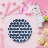 青い水彩のバラのヴィンテージスタイルのウェディング ペーパープレート (パーティー)