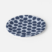 青い水彩のバラのヴィンテージスタイルのウェディング ペーパープレート (アングル)