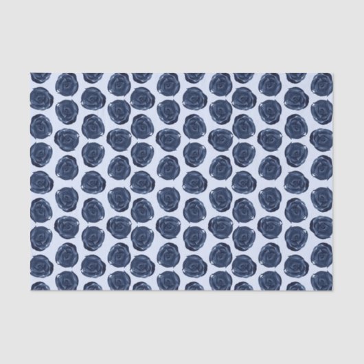 青い水彩のバラのヴィンテージスタイルのログハウスウェディング 薄葉紙 (正面)