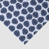 青い水彩のバラのヴィンテージスタイルのログハウスウェディング 薄葉紙 (詳細)