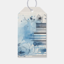 青い水彩の儚いもの ギフトタグ