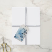 青い水彩の儚いもの ギフトタグ (より糸付き)