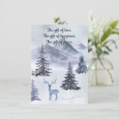 青い水彩の冬の風景 シーズンカード (スタンド正面)