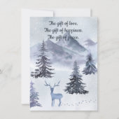 青い水彩の冬の風景 シーズンカード (正面)