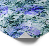 青い水彩の抽象的な背景のデジタルアート ポスター (角)