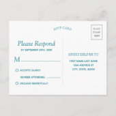 青い水彩の波 | 返信 インビテーションポストカード (裏面)