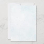 青い水彩の熱気球の男の子の1歳の誕生日 招待状 (裏面)