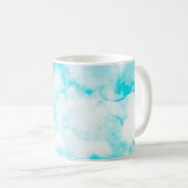 青い水彩の背景 コーヒーマグカップ (正面右)