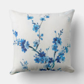 青い水彩の花が繊細な美しさ クッション (裏面)