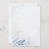 青い水彩の葉と花のエンゲージメントパーティー 招待状 (裏面)