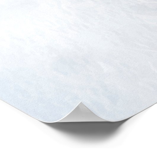 青い水彩の葉の花のシックな結婚式のウェルカムメッセージ ポスター (角)