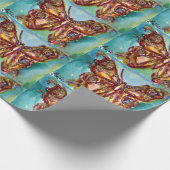 青い水彩の蝶のラッピングペーパー(金) ラッピングペーパー (角)