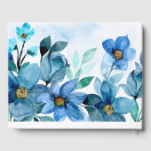 青い水彩の野生の花 ゲストブック (裏面)