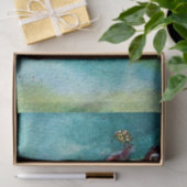 青い水彩の金の蝶 薄葉紙 (ギフト)