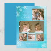 青い水彩の雪の結晶　雪のようにしよう　写真 シーズンカード (正面/裏面)