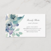 青い水彩フローラ 名刺 (裏面)