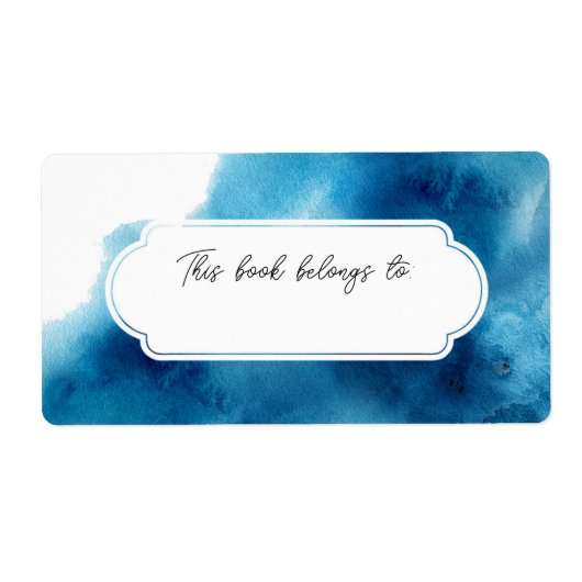 青い水彩本書はラベルに属する ラベル (正面)