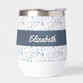 青い水彩植物パターン名 (左面)