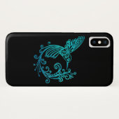 青い水彩様式のハチドリ Case-Mate iPhoneケース (裏面(横))