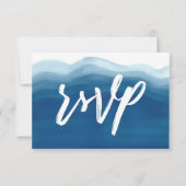 青い水彩波動 | 出席カード 出欠カード (裏面)