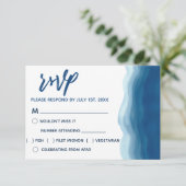 青い水彩波動 | 出席確認カード 出欠カード (スタンド正面)