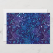 青い水彩海底人魚のゴールデン文字 招待状 (裏面)