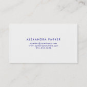 青い水彩画およびのどのばら色の金ゴールドGeode 名刺 (裏面)