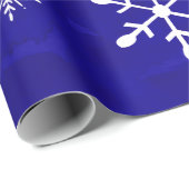 青い水彩画および白い雪片|のクリスマス ラッピングペーパー (ロールコーナー)