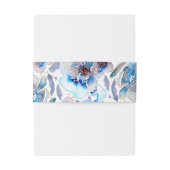 青い水彩画によっては羽のロマンチックな結婚式が開花します 招待状ベリーバンド (裏面例)