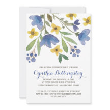 青い水彩画によっては|の退職パーティーが開花します