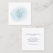 青い水彩画のこんにちは名刺 スクエア名刺 (正面/裏面)