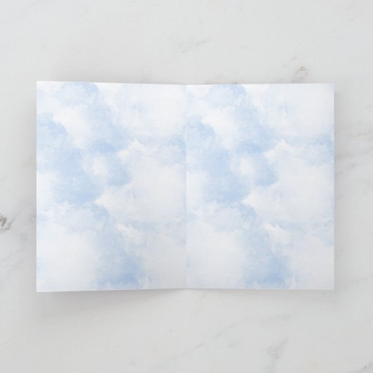 青い水彩画のイースターエッグカード シーズンカード (内部)