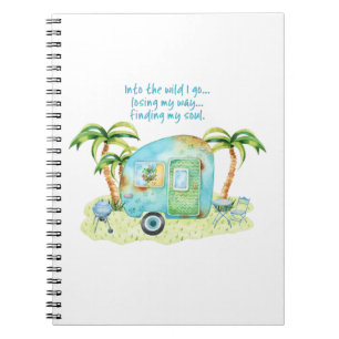 青い水彩画のキャンピングカーのキャラバン-私の精神を見つけること ノートブック