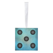 青い水彩画のクリスマスの休日のサイコロBunco キューブオーナメント (右)