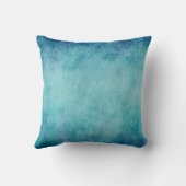 青い水彩画のターコイズの紙の背景 クッション (裏面)