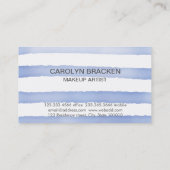 青い水彩画のヒトデの海|は縞で飾ります 名刺 (裏面)