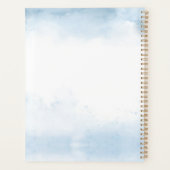 青い水彩画のビーチアンカー Nautical ウェディング プランナー手帳 (裏面)