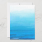 青い水彩画のビーチトロピカルウェディング招待状 招待状 (裏面)