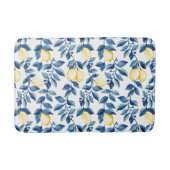 青い水彩画のレモン バスマット (正面)