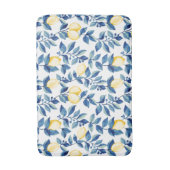 青い水彩画のレモン バスマット (正面縦)