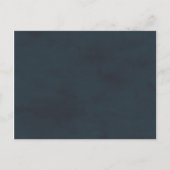 青い水彩画の冬の森林森林結婚式 インビテーションポストカード (裏面)