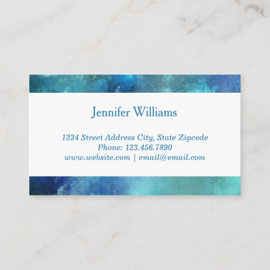 青い水彩画の名刺 名刺 (裏面)