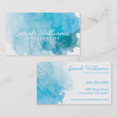 青い水彩画の名刺 名刺 (正面/裏面)