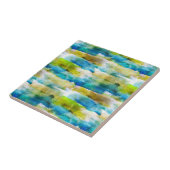 青い水彩画の抽象的な緑 タイル (側面)