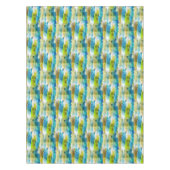 青い水彩画の抽象的な緑 テーブルクロス (正面)