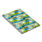 青い水彩画の抽象的な緑 ノートブック (右側)