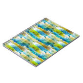 青い水彩画の抽象的な緑 ノートブック (左側)